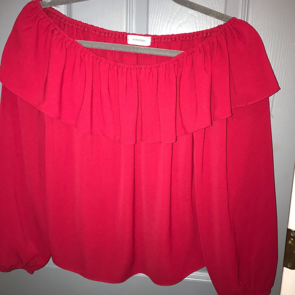Off the shoulder Adrienne red top